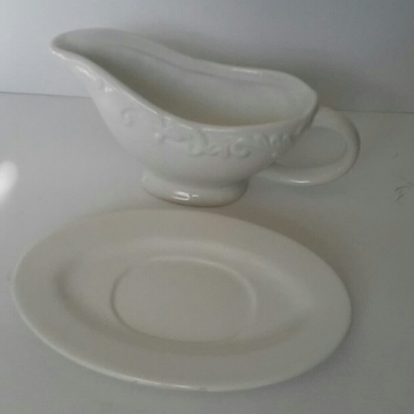 ROSCHER |  White Gravy Boat & Underplate - Picture 4 of 8